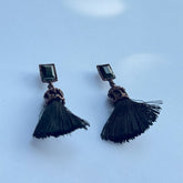 Black Tassel Drop Earing