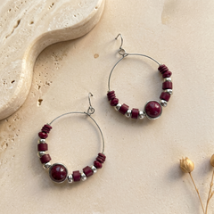Boho Beaded Hoop Earrings