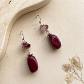 Crimson Glow Dangle Earrings