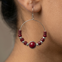Boho Beaded Hoop Earrings