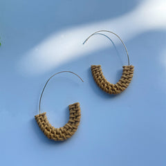 Rattan Handwoven Arc Drop Earrings