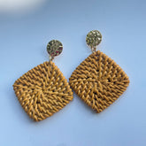 Classic Rattan Square Dangle Earring