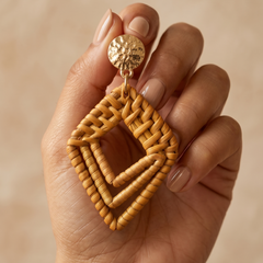 Rattan Wicker Lightweight Dangle Earring