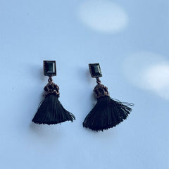 Black Tassel Drop Earing