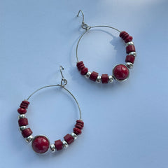 Boho Beaded Hoop Earrings