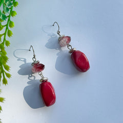 Crimson Glow Dangle Earrings