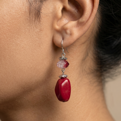 Crimson Glow Dangle Earrings