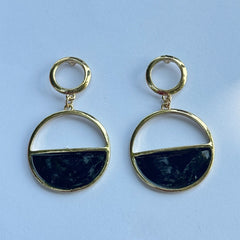 Dual-Tone Circle Earrings