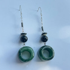 Emerald Halo Drop Earrings