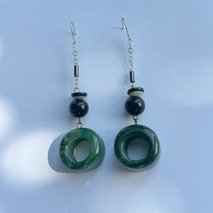 Emerald Halo Drop Earrings