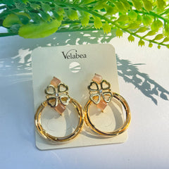 Golden Charm Hoop Earrings