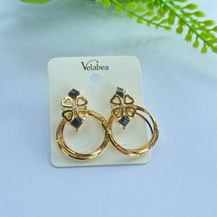 Golden Charm Hoop Earrings