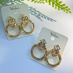 Golden Charm Hoop Earrings