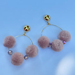 Luxe Pom-Pom Hoop Earrings