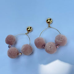 Luxe Pom-Pom Hoop Earrings