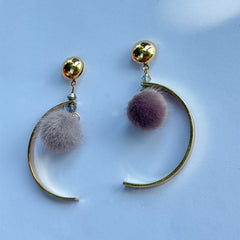 Luxe Furry Pom Drop Earrings