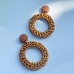 Bamboo Donut Style Wooden Stud Earring