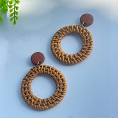 Bamboo Donut Style Wooden Stud Earring