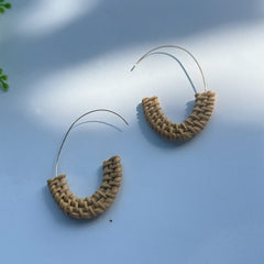 Rattan Handwoven Arc Drop Earrings