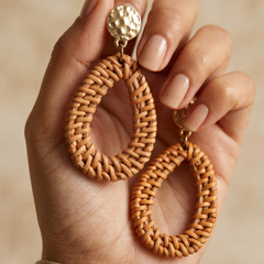 Handmade Oval Style Dangle Earring